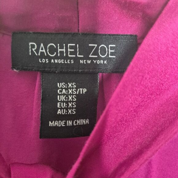 Rachel Zoe Pink Purple Blouse with Tie Front and Long Sleeves Size XS - Picture 3 of 5